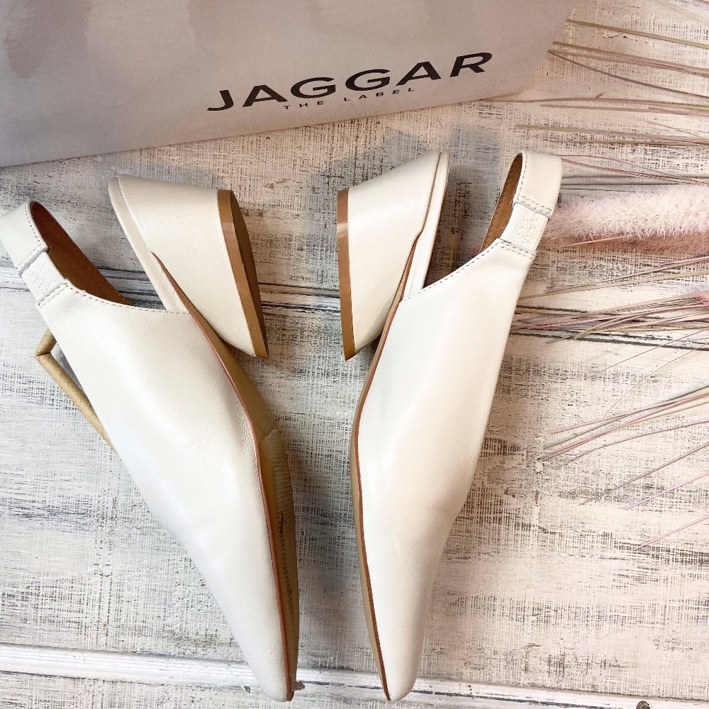 Jaggar The Label Aim Leather Slingback In Ivory - Picture 4 of 7